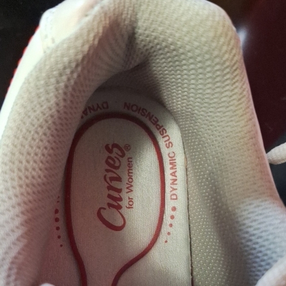 Curves for Women White & Red Walking Shoes - Size 7 Worn - Picture 3 of 6